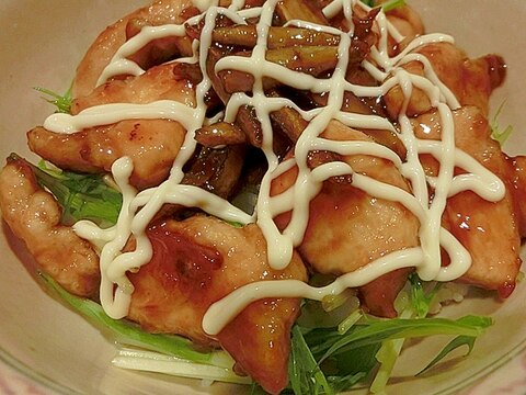 鶏ごぼう照り焼き丼♪